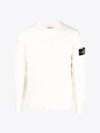 Raw Cotton Badge Crew Neck Knit Top Ivory - STONE ISLAND - BALAAN 2