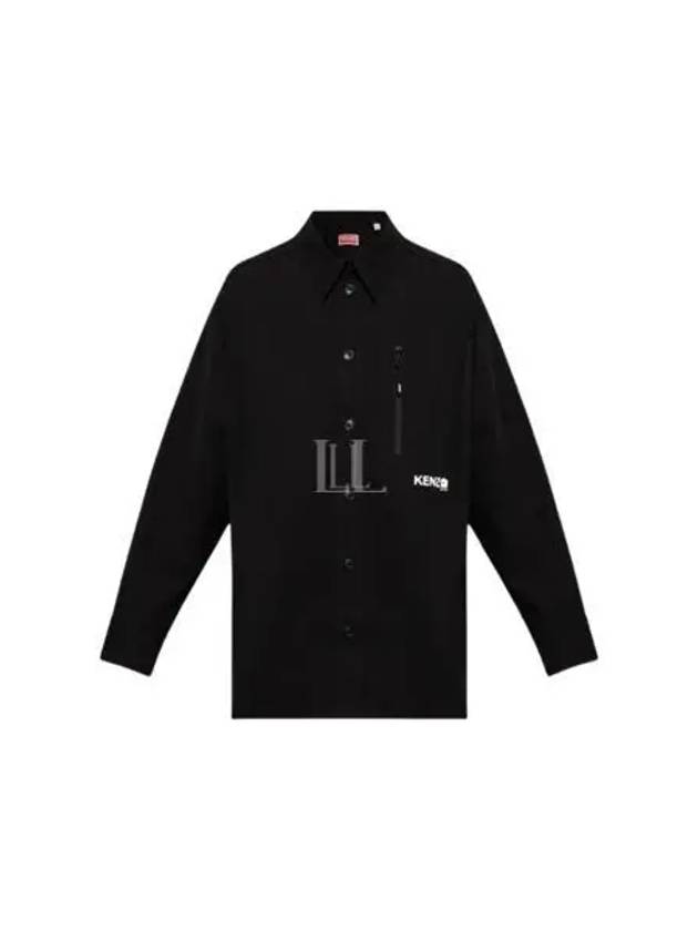 Boke 2.0 Technical Oversized Fit Long Sleeve Shirt Black - KENZO - BALAAN 2