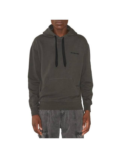 Marcello Embroidered Logo Hoodie Faded Black - ISABEL MARANT - BALAAN 1