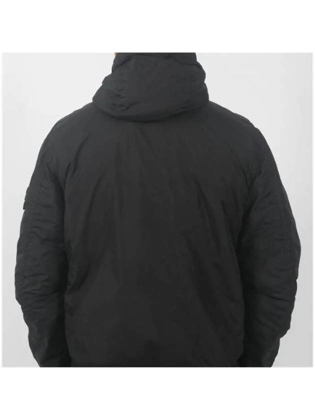 Men's Garment Dyed Crinkle Reps Recycled Nylon Primaloft TC Hooded Jacket Black - STONE ISLAND - BALAAN 5