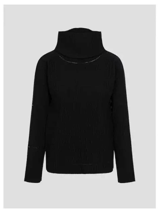 Fine knit pleated t shirt black domestic product GM0024053017431 - ISSEY MIYAKE - BALAAN 1