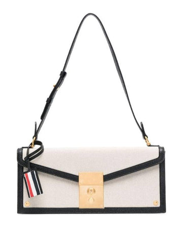 RWB Tab Canvas Shoulder Bag Black Beige - THOM BROWNE - BALAAN 1