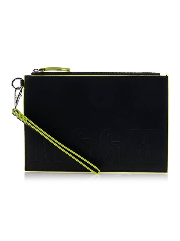 Embossed Logo Clutch Bag Black - MSGM - BALAAN 1