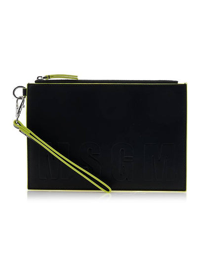 Embossed Logo Clutch Bag Black - MSGM - BALAAN 2