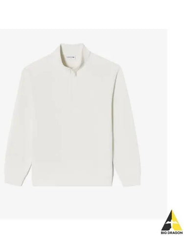 Men s sweater like half zip sweatshirt cream - LACOSTE - BALAAN 1