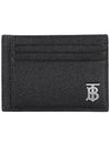 TB Money Clip Grainy Leather Card Wallet Black - BURBERRY - BALAAN 1
