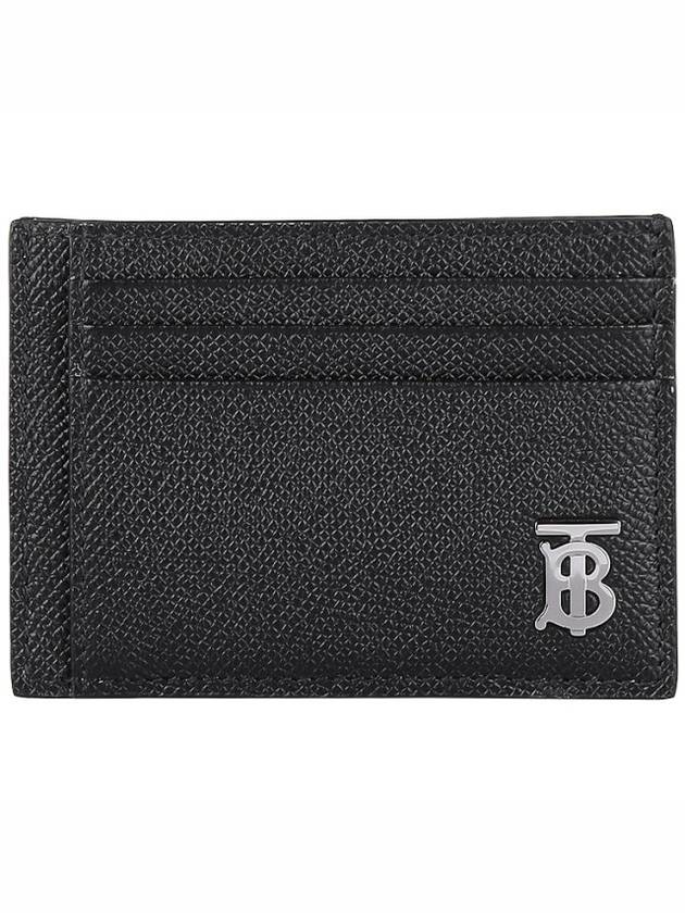 TB Money Clip Grainy Leather Card Wallet Black - BURBERRY - BALAAN 2