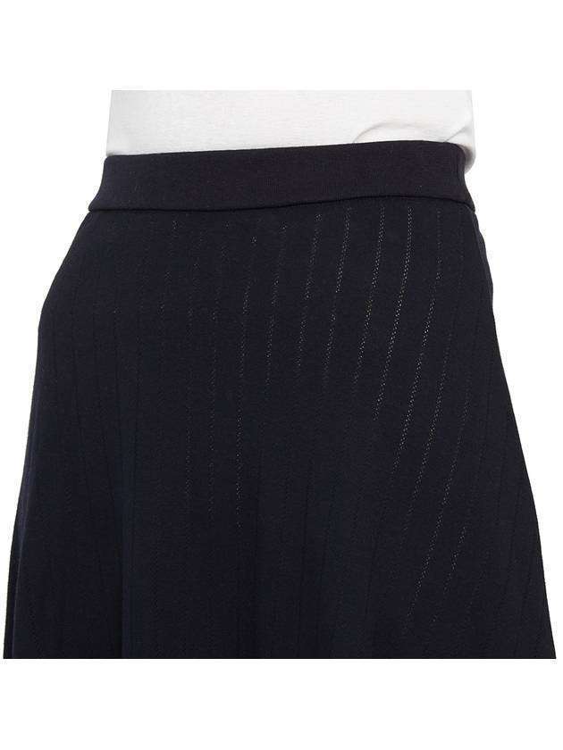 Pointelle Rip Below The Knee A-Line Skirt Navy - THOM BROWNE - BALAAN 11