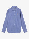 Fox Head Stripe Long Sleeve Shirt Blue - MAISON KITSUNE - BALAAN 3