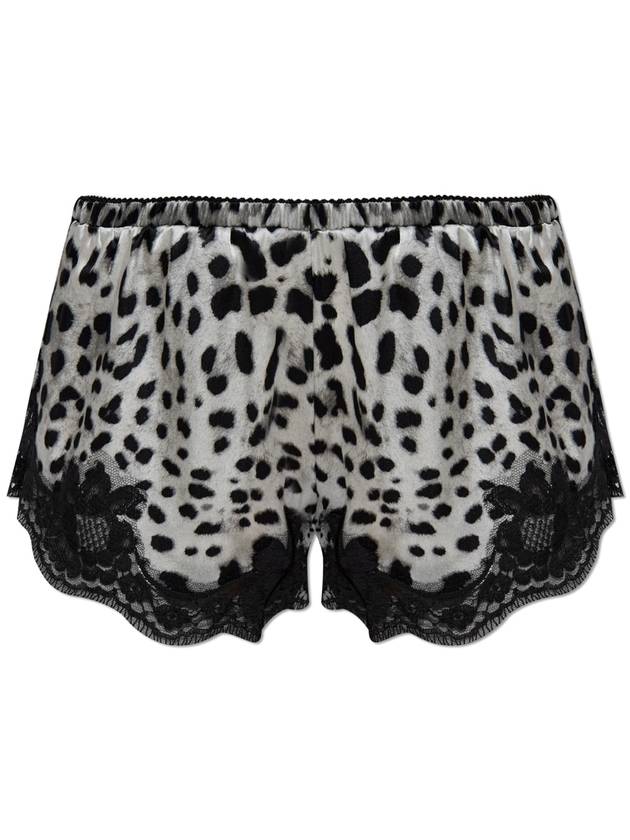 Dolce & Gabbana Silk Lingerie Shorts With Animal Motif, Women's, Black - DOLCE&GABBANA - BALAAN 1