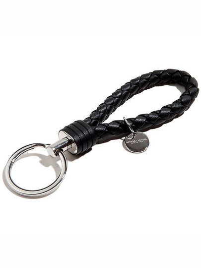 Intrecciato Leather Key Holder Black - BOTTEGA VENETA - BALAAN 2