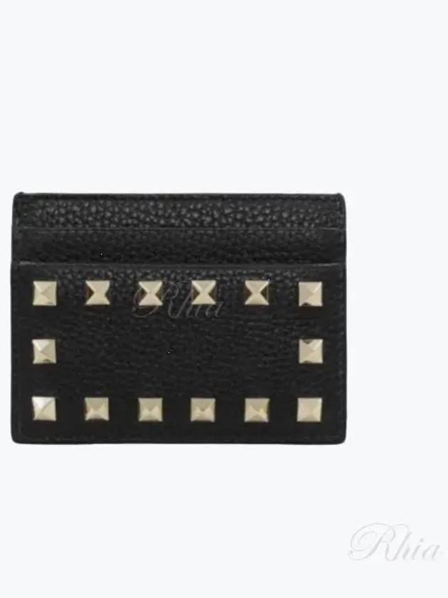 Rockstud Card Wallet Black - VALENTINO - BALAAN 2