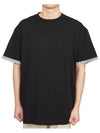 knitted insert crew neck cotton short sleeve t-shirt black - MISSONI - BALAAN 2