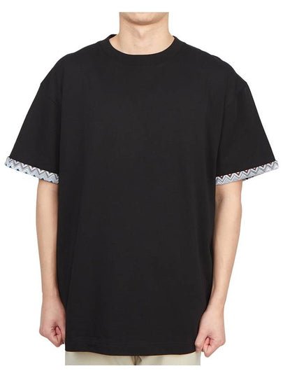 Crew Neck Cotton Short Sleeve T-Shirt Black - MISSONI - BALAAN 2