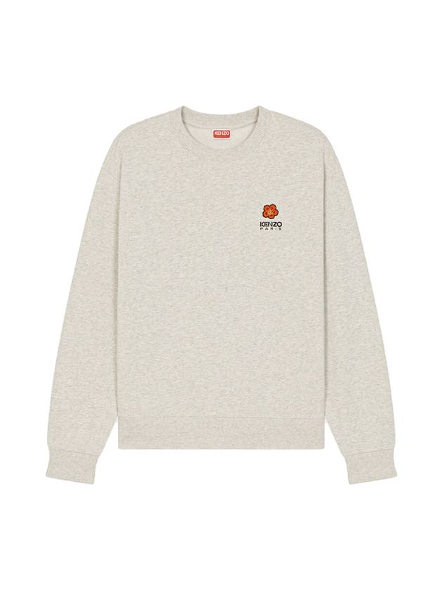 Boke Flower Embroidered Logo Cotton Sweatshirt Pale Grey - KENZO - BALAAN 1