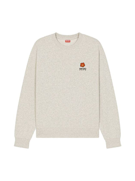 Boke Flower Embroidered Logo Cotton Sweatshirt Pale Grey - KENZO - BALAAN 1