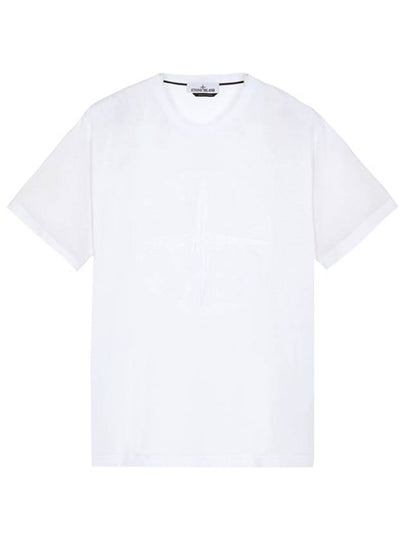 Men's Embroidered Logo Short Sleeve T-Shirt White - STONE ISLAND - BALAAN 2