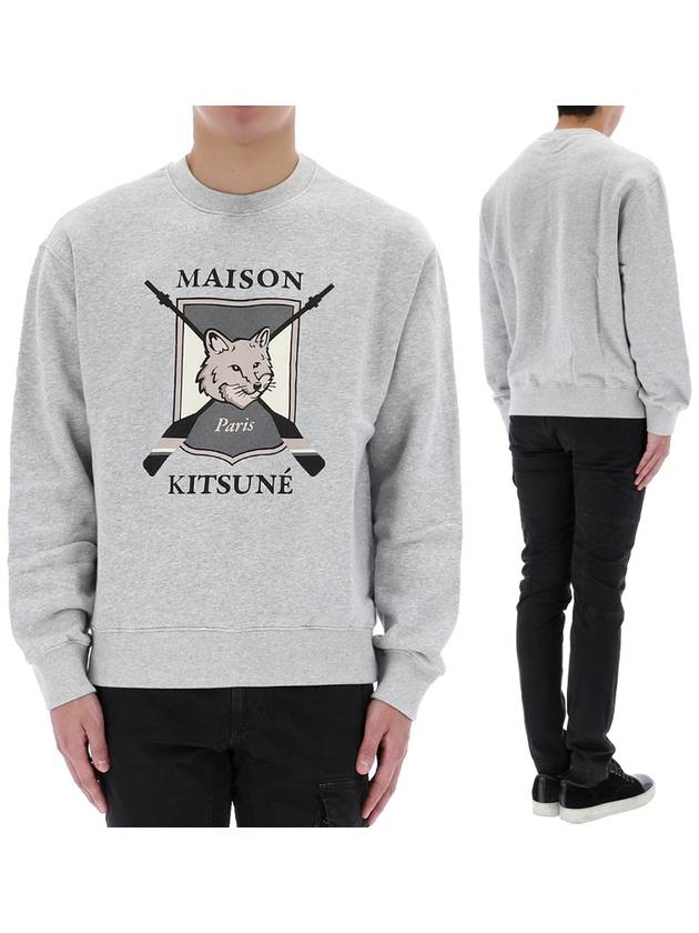 College Fox Print Sweatshirt Light Grey - MAISON KITSUNE - BALAAN 2