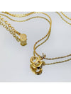 Gold White Cubic Detail Necklace 4VDIA37501 - DIOR - BALAAN 4