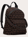 Toile Iconographe Fabric Leather Backpack Brown - VALENTINO - BALAAN 4