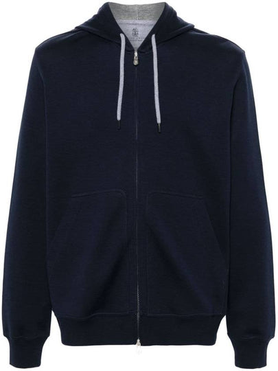 Drawstring hood zip up navy - BRUNELLO CUCINELLI - BALAAN 2