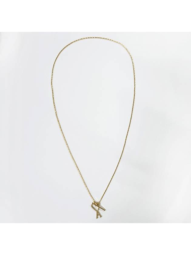 Heart Logo Chain Metal Necklace Gold - AMI - BALAAN 8