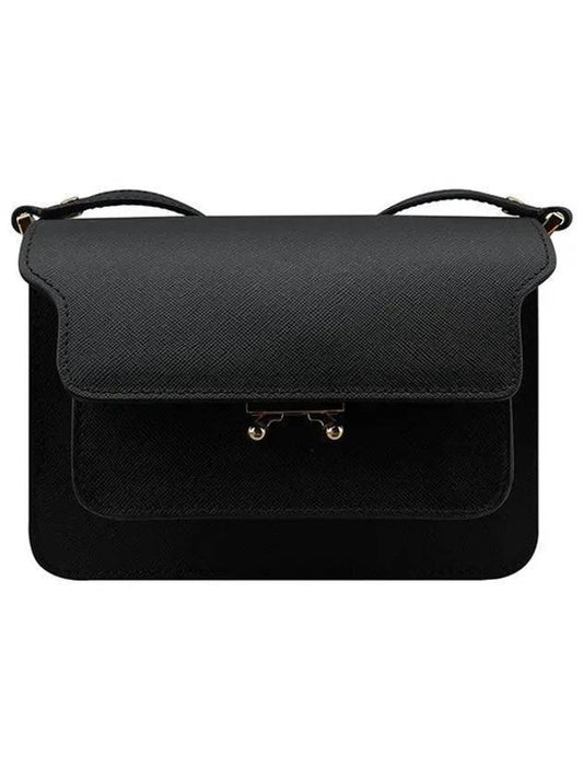 Trunk Saffiano Leather Shoulder Bag Black - MARNI - BALAAN 2