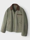 VTG Washed Work Jacket Khaki - INDUST - BALAAN 5