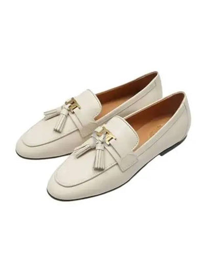 Tassel Embellished Leather Loafers White - TOD'S - BALAAN 2