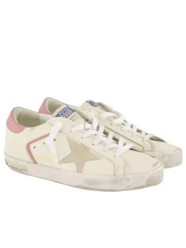 Superstar Pink Tab Low Top Sneakers Cream - GOLDEN GOOSE - BALAAN 2