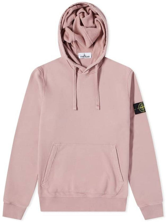 Wappen Patch Cotton Fleece Hoodie Pink - STONE ISLAND - BALAAN 1