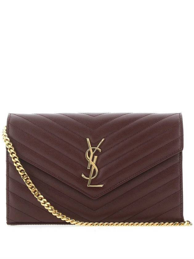 Monogram Matelasse Chain Shoulder Bag Burgundy - SAINT LAURENT - BALAAN 1