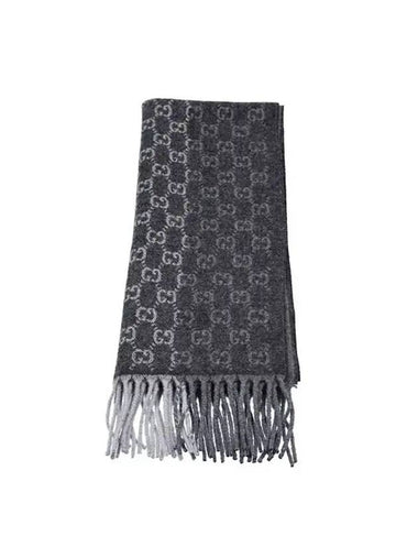 GG Wool Cashmere Muffler Grey - GUCCI - BALAAN 1