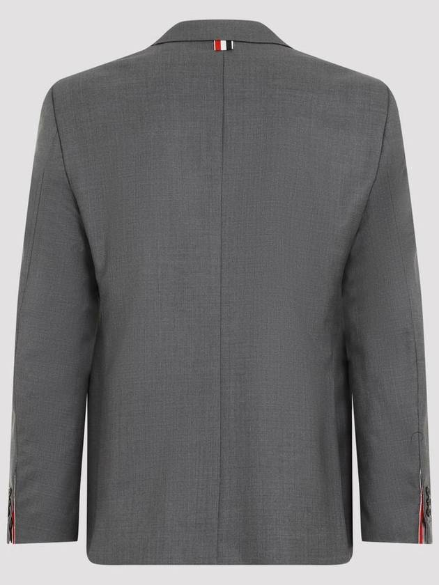 Super 120S Wool Twill Single Breasted Classic Jacket Grey - THOM BROWNE - BALAAN 3