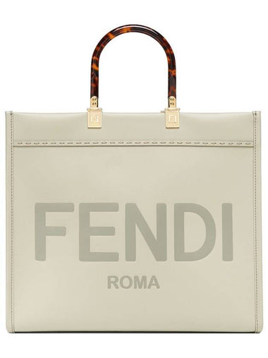 Sunshine Logo Medium Tote Bag Light Green - FENDI - BALAAN 1