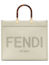 Sunshine Logo Medium Tote Bag Light Green - FENDI - BALAAN 1