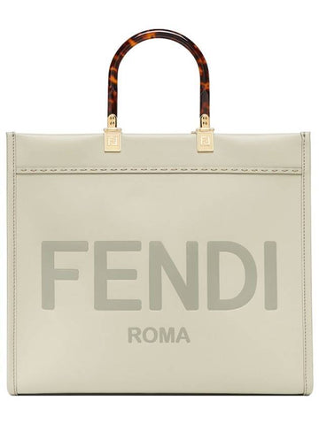 Sunshine Logo Medium Tote Bag Light Green - FENDI - BALAAN 1