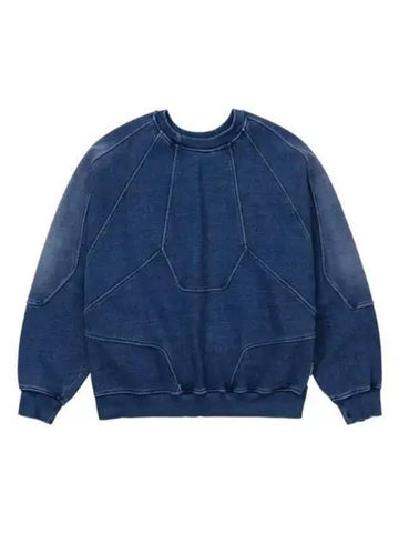 paneled denim sweatshirt blue - AJOBYAJO - BALAAN 1