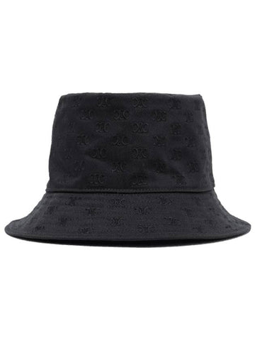 All-Over Mini Triomphe Embroidery Bucket Hat Black - CELINE - BALAAN 1