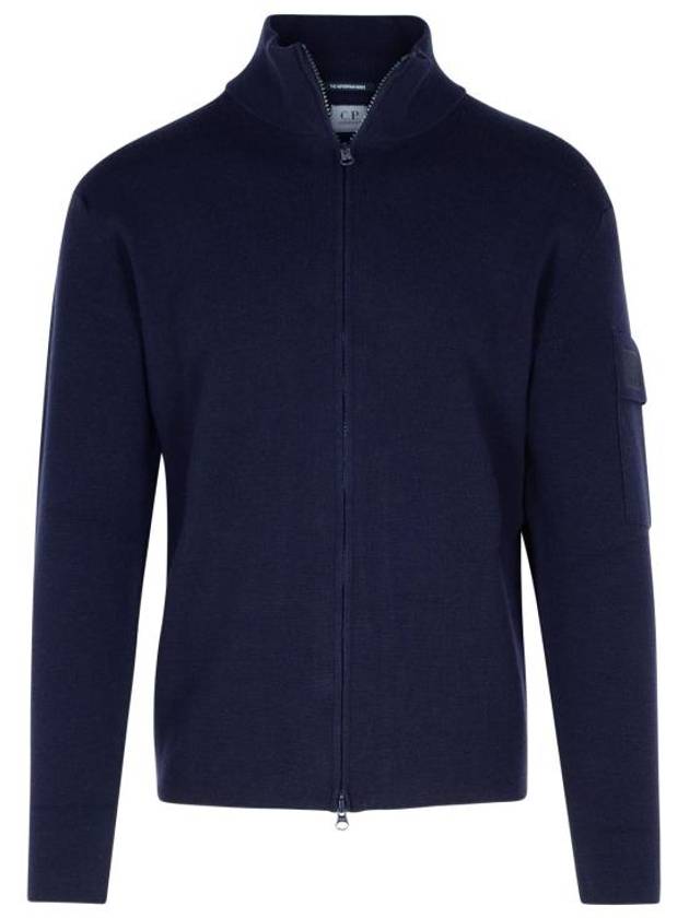 Extra Fine Zipper Cardigan Navy - CP COMPANY - BALAAN 1