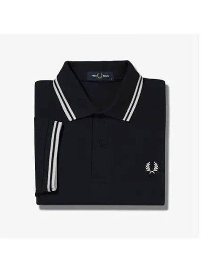 Twin Tip Logo Short Sleeve Polo Shirt Black - FRED PERRY - BALAAN 2