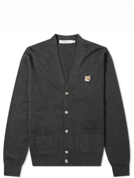 Fox Head Patch Classic Cardigan Anthracite - MAISON KITSUNE - BALAAN 2