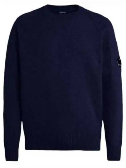 Lens Wappen Classic Crew Neck Wool Knit Top Navy - CP COMPANY - BALAAN 2