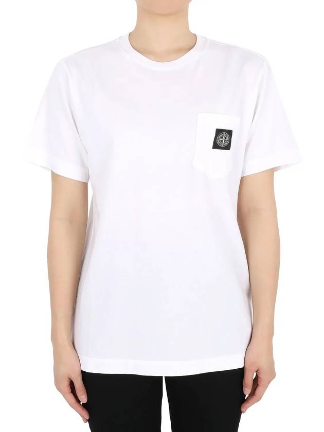 Kids Compass Patch Short Sleeve T-Shirt White - STONE ISLAND - BALAAN 4