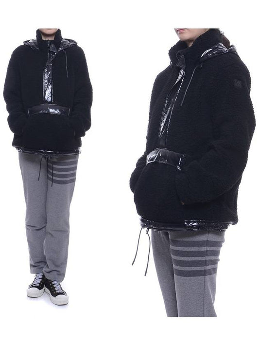 Fleece Shearling Anorak Hoodie Black - MOOSE KNUCKLES - BALAAN 2