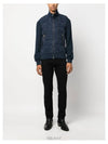 Front Zip  Down Suede Jacket Ink Blue - TOM FORD - BALAAN 3