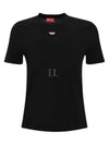 T Reg D Regular Fit Cotton Short Sleeve T-Shirt Black - DIESEL - BALAAN 2