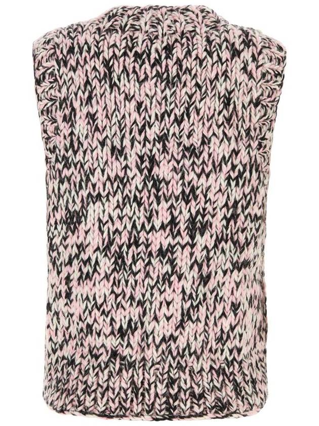 Logo Graphic Knit Vest Chalk Pink - GANNI - BALAAN 3