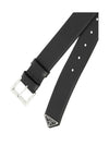 Triangle Logo Leather Belt Black - PRADA - BALAAN 4