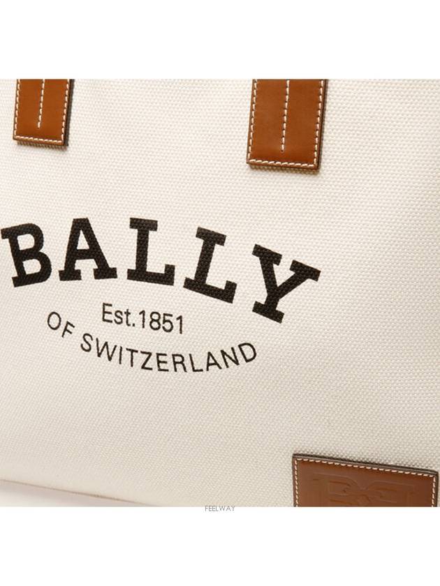 WoMen's Crystalia Fabric Tote Bag Ivory - BALLY - BALAAN 5